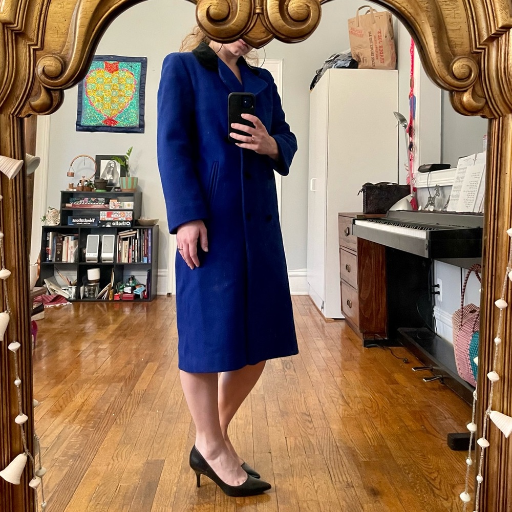 Vintage Royal Blue Wool Coat